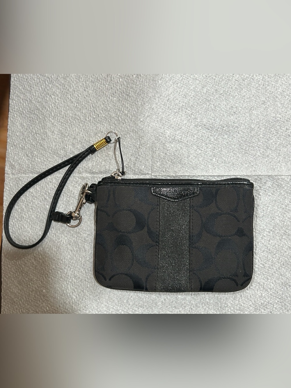 Coach 2014 Black Signature Wristlet Replaced Strap. See pics. (Callout:strap)